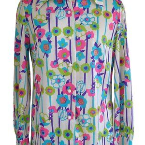 Alfred Shaheen 1970s Vintage Hawaiian Blouse Top